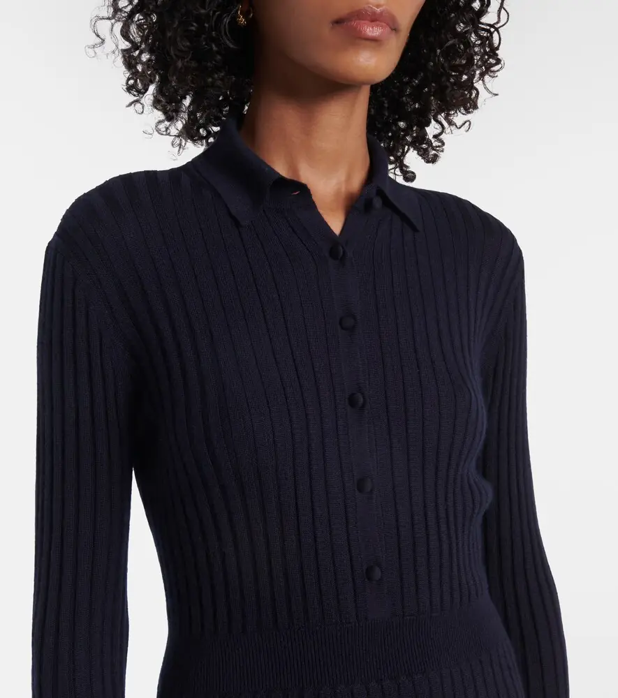 Gabriela Hearst Ardor ribbed-knit cashmere and silk polo dress | Thumbnail 4