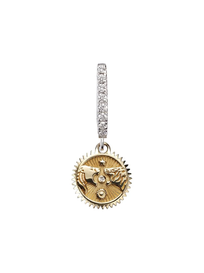 Strength Mini 18kt yellow and white gold single hoop earring with diamonds Strength Mini 18kt yellow and white gold single hoop earring with diamonds