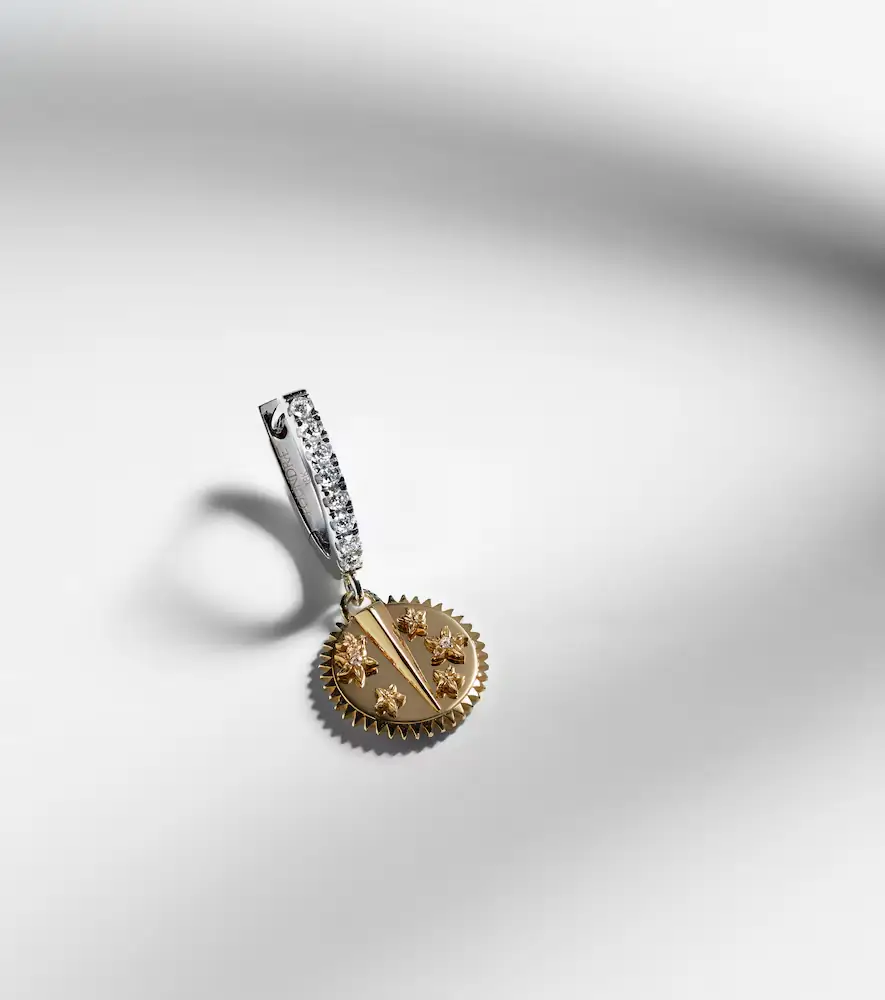 Foundrae Resilience Mini 18kt yellow and white gold single earring with diamonds | Thumbnail 5 Foundrae Resilience Mini 18kt yellow and white gold single earring with diamonds | Thumbnail 5