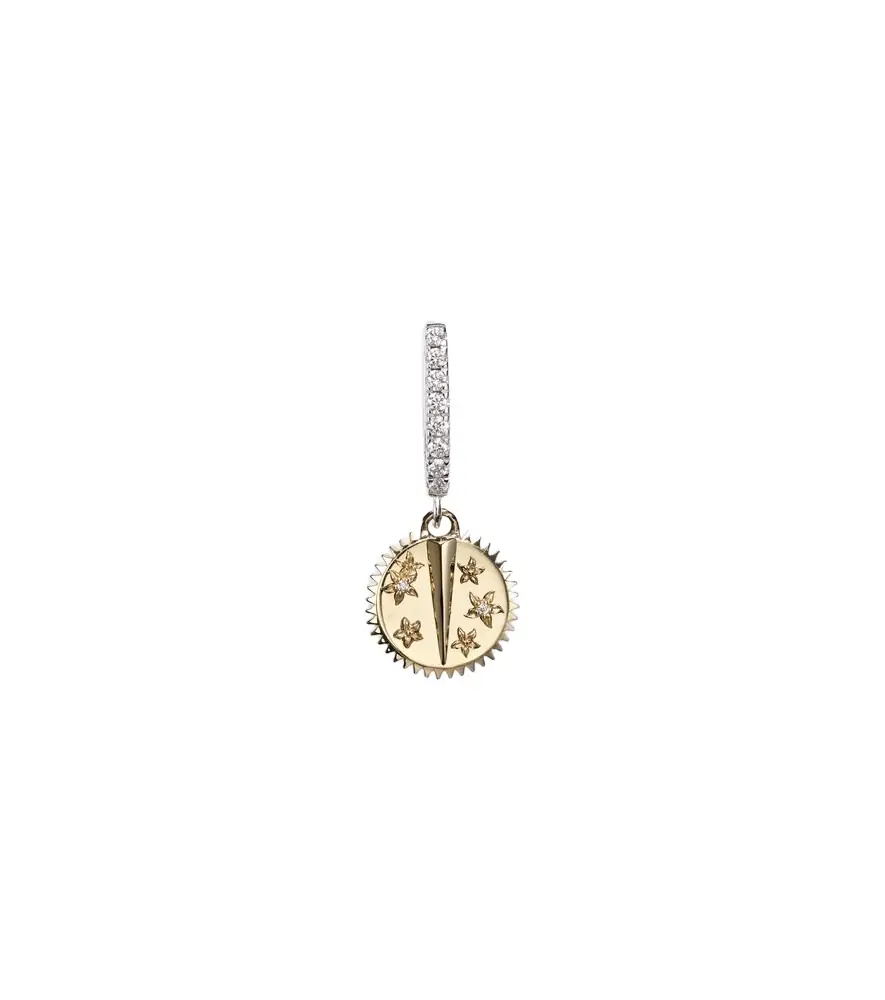 Foundrae Resilience Mini 18kt yellow and white gold single earring with diamonds | Image 1 Foundrae Resilience Mini 18kt yellow and white gold single earring with diamonds | Image 1