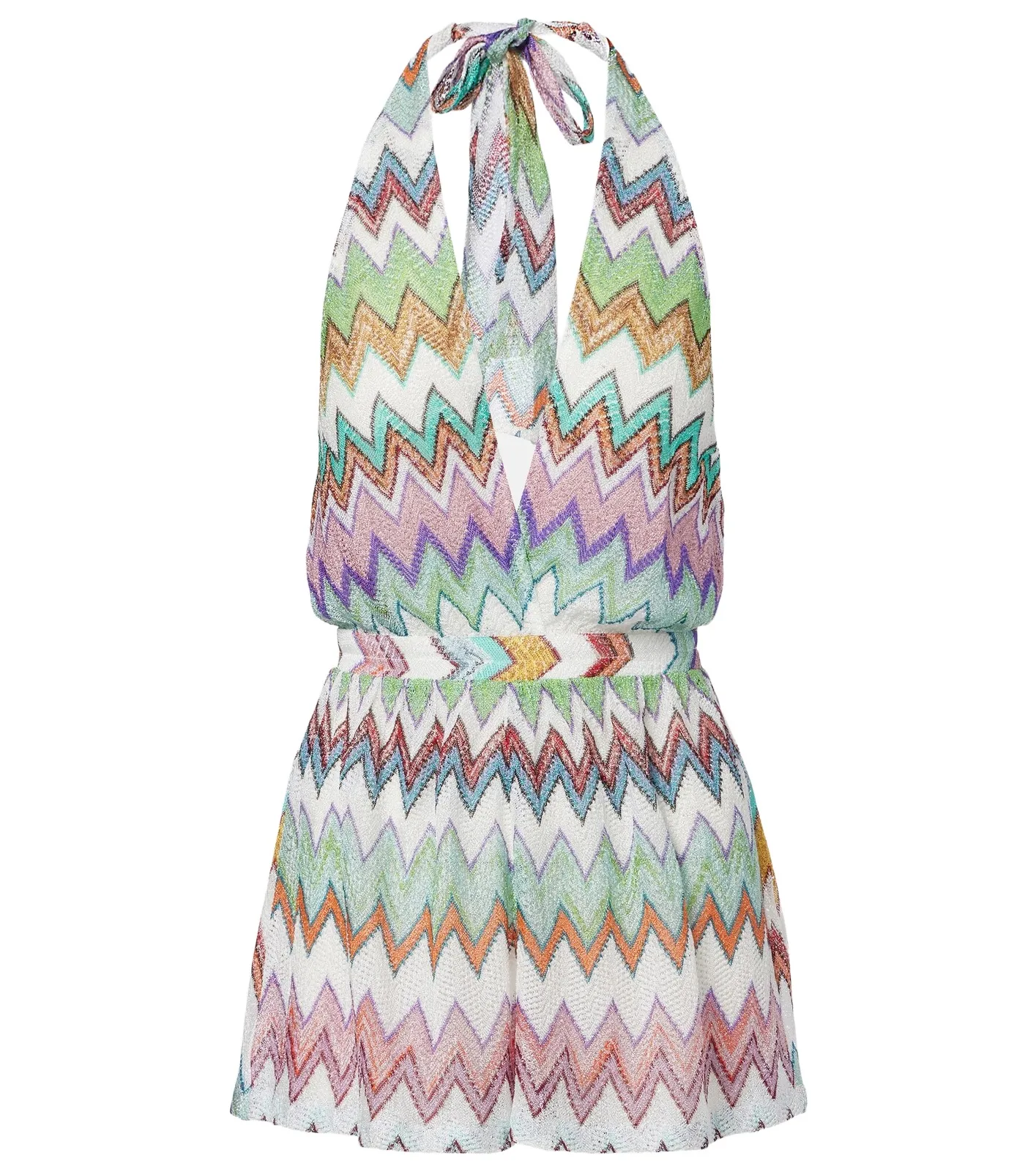 Zigzag lamé romper