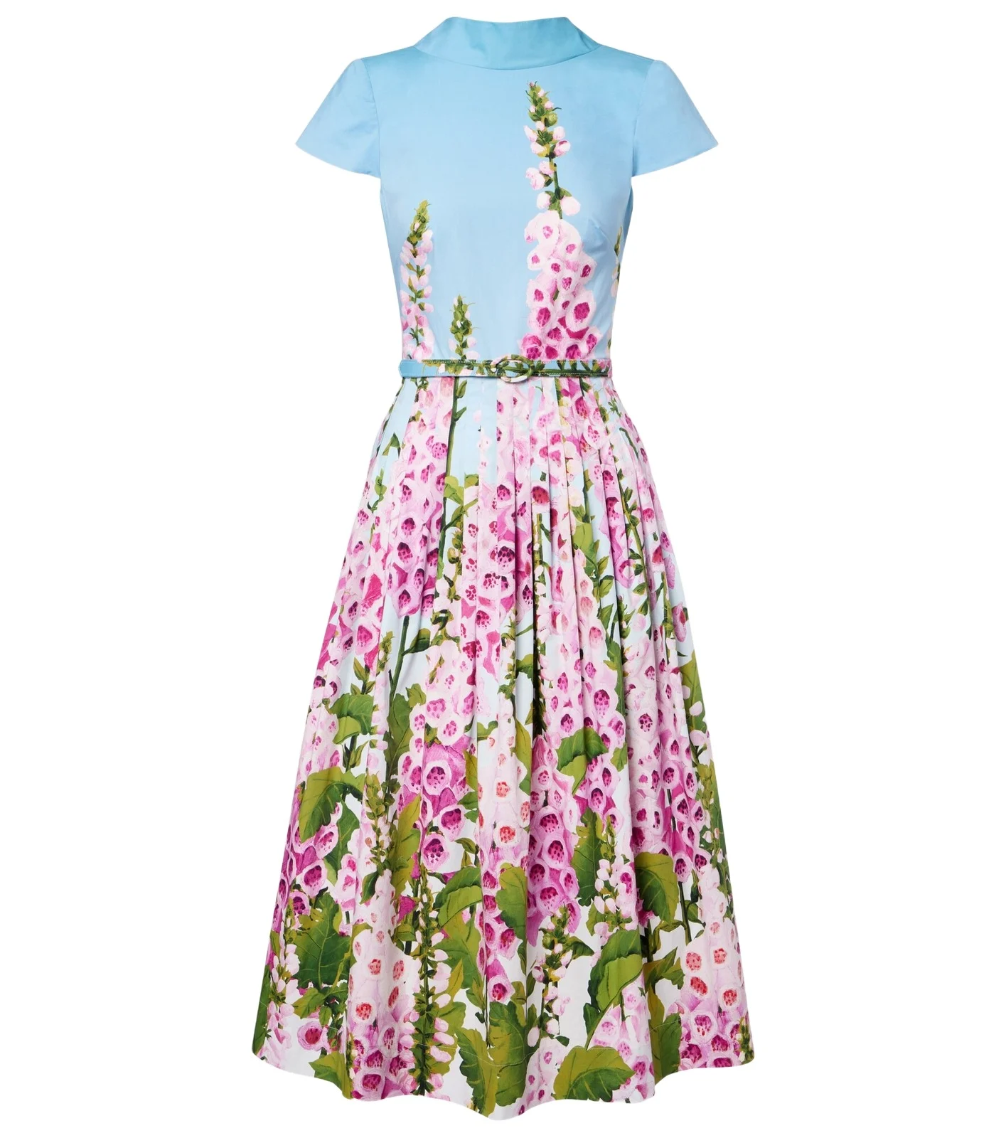Floral cotton-blend poplin midi dress Floral cotton-blend poplin midi dress