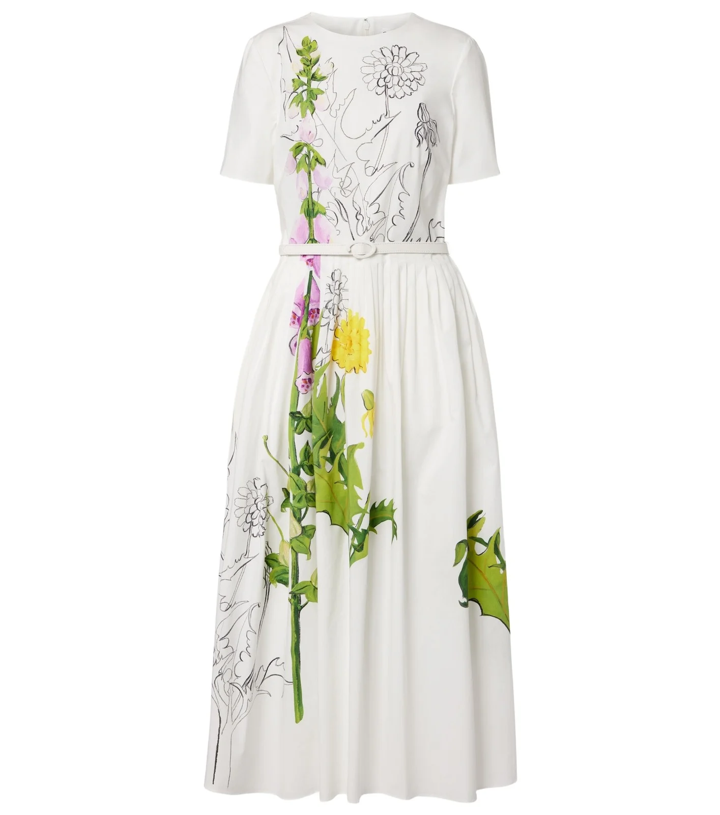 Foxglove cotton-blend poplin midi dress Foxglove cotton-blend poplin midi dress