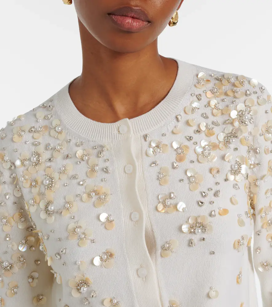 Oscar de la Renta Embroidered virgin wool cardigan | Thumbnail 5