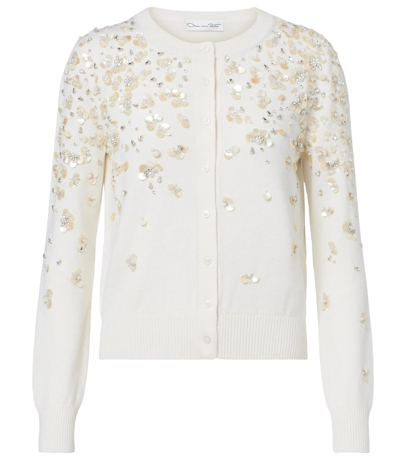 Embroidered virgin wool cardigan Embroidered virgin wool cardigan