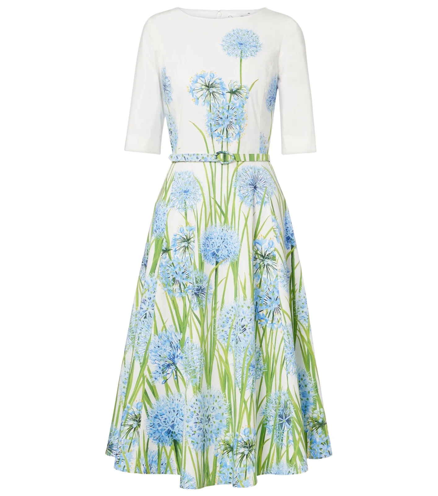 Floral cotton-blend poplin midi dress Floral cotton-blend poplin midi dress