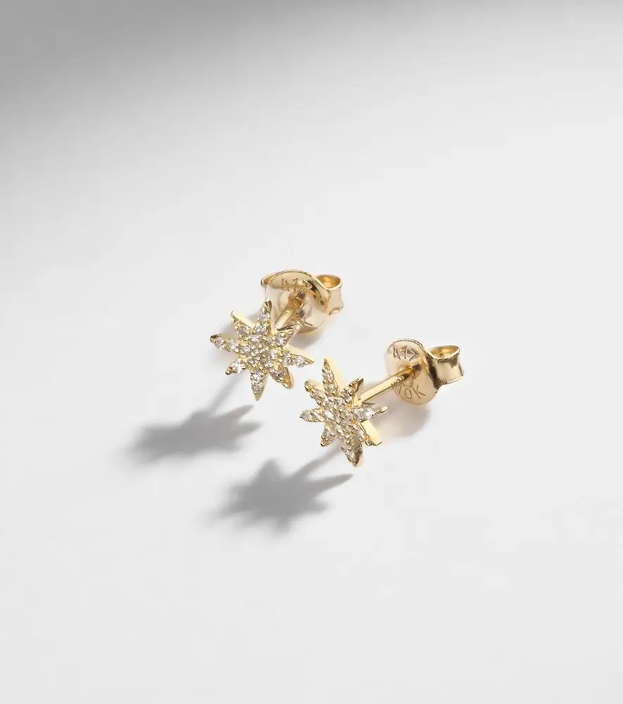 STONE AND STRAND Northern Star 10kt gold earrings with diamonds | Thumbnail 5 STONE AND STRAND Northern Star 10kt gold earrings with diamonds | Thumbnail 5