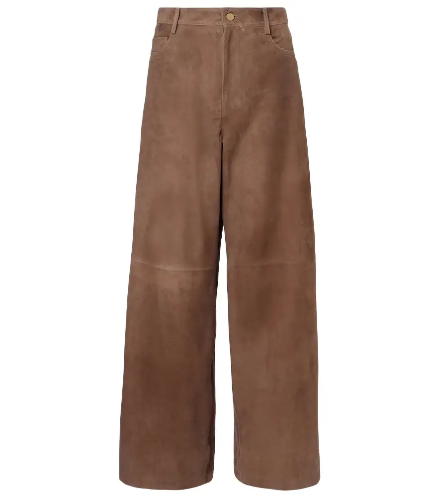 'S Max Mara 'S Max Mara Fulmine suede wide-leg pants
