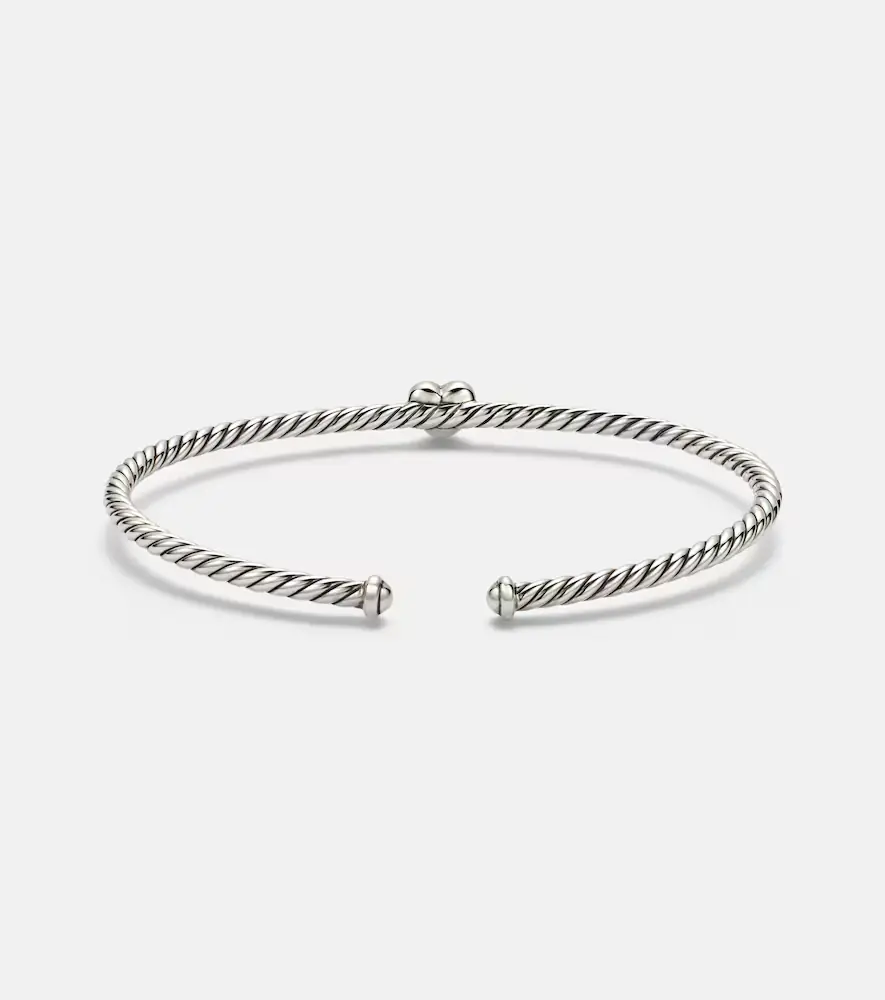 David Yurman Micro Cable Flex Heart Station 14kt gold and 925 sterling silver bracelet | Thumbnail 4
