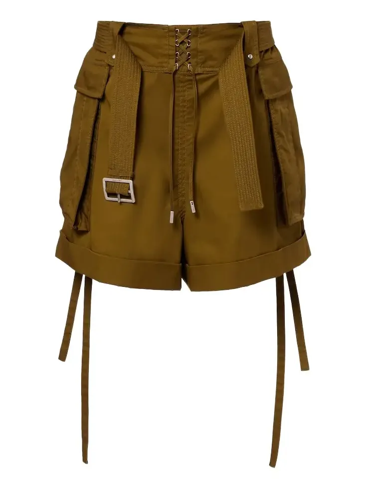 Belted cotton shorts Belted cotton shorts
