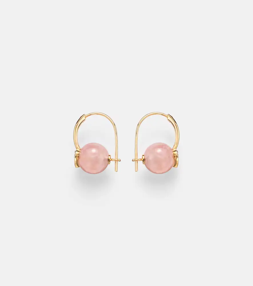 Sydney Evan 14kt gold earrings with diamonds and morganites | Thumbnail 4 Sydney Evan 14kt gold earrings with diamonds and morganites | Thumbnail 4