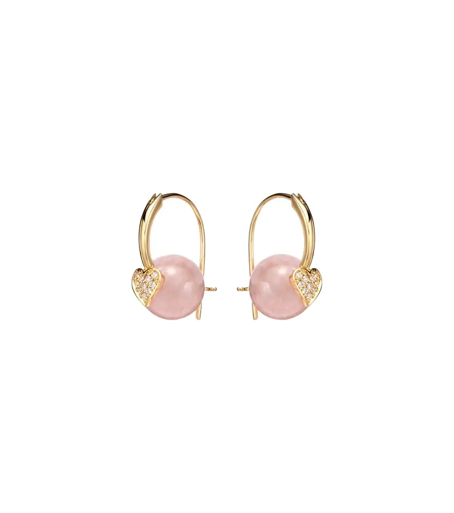 Sydney Evan 14kt gold earrings with diamonds and morganites | Image 1 Sydney Evan 14kt gold earrings with diamonds and morganites | Image 1