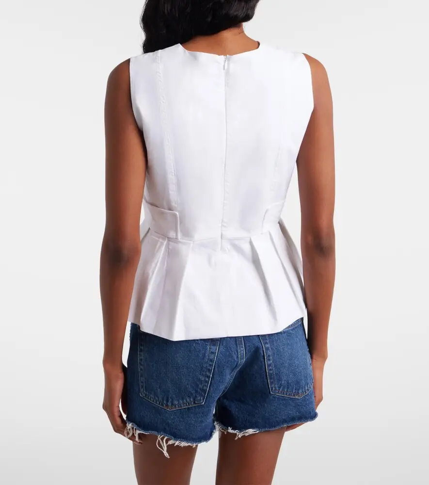 Ganni Peplum cotton-blend poplin top | Thumbnail 3 Ganni Peplum cotton-blend poplin top | Thumbnail 3
