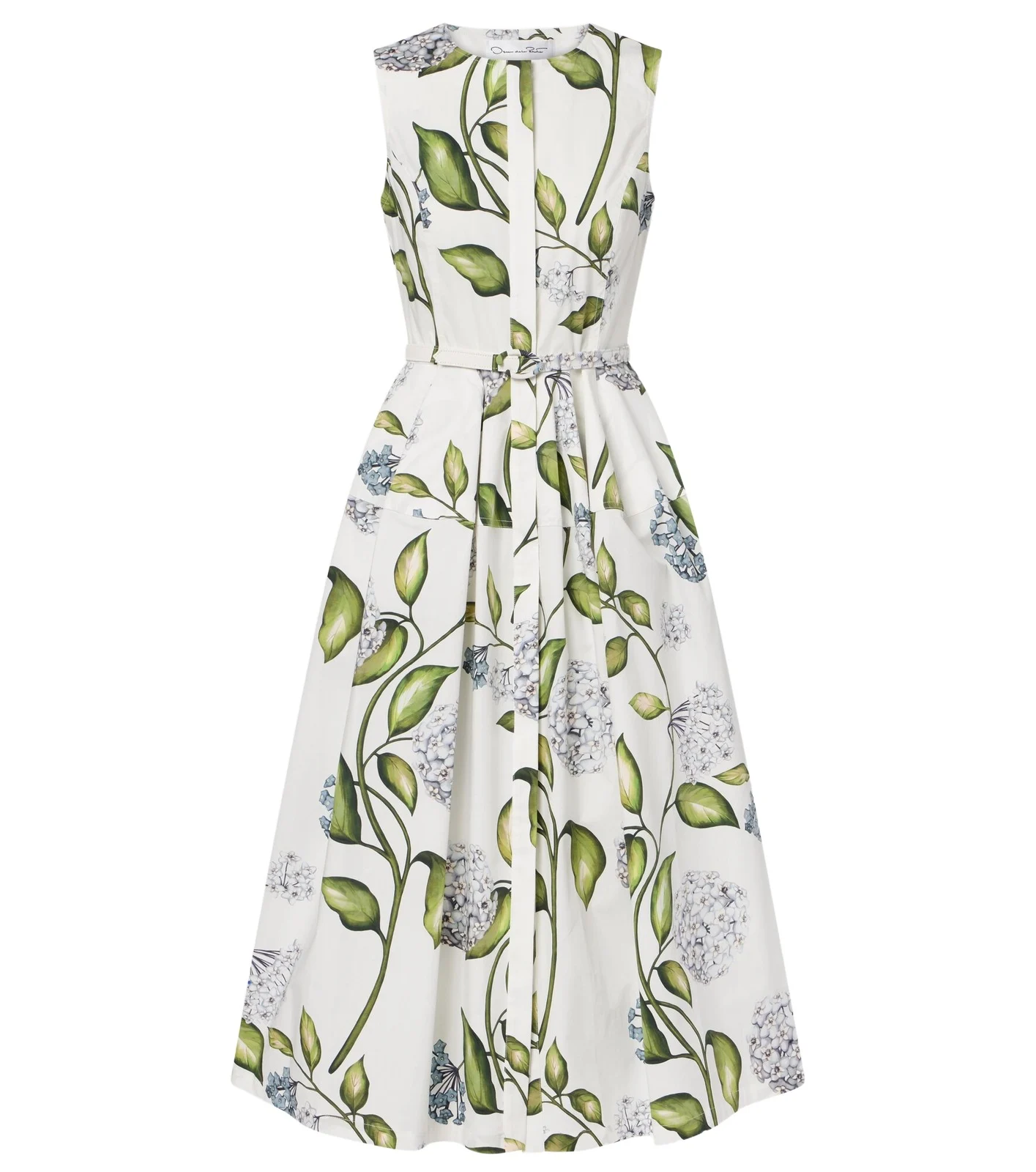 Porcelain Flower cotton-blend midi dress Porcelain Flower cotton-blend midi dress