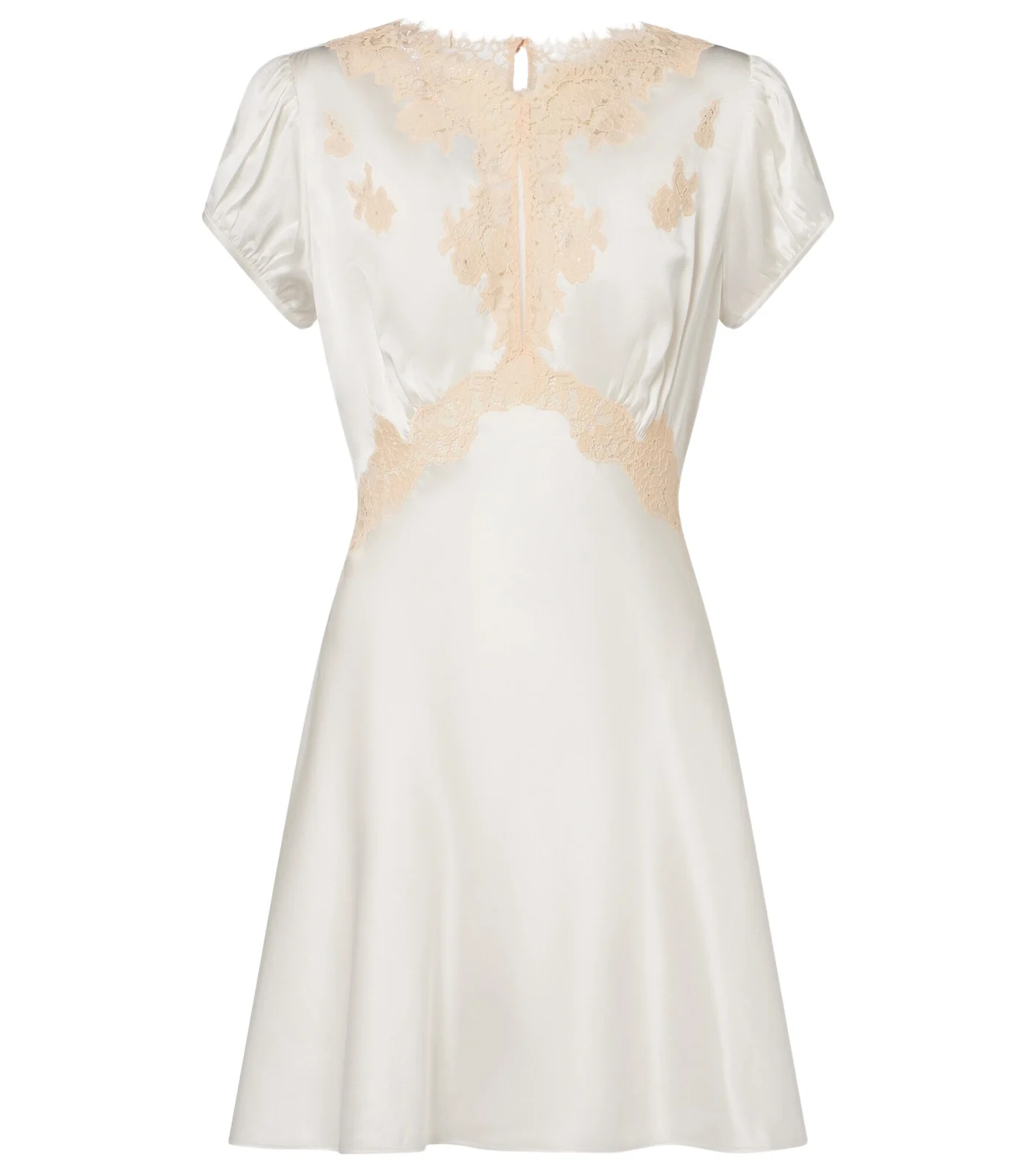 Junia lace-trimmed silk satin minidress