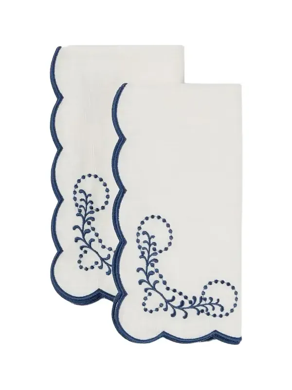 Cabana Set of 2 embroidered linen napkins