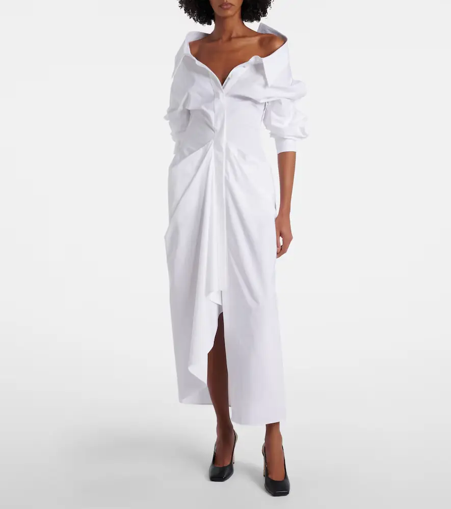 Givenchy Draped cotton poplin shirt dress | Thumbnail 4