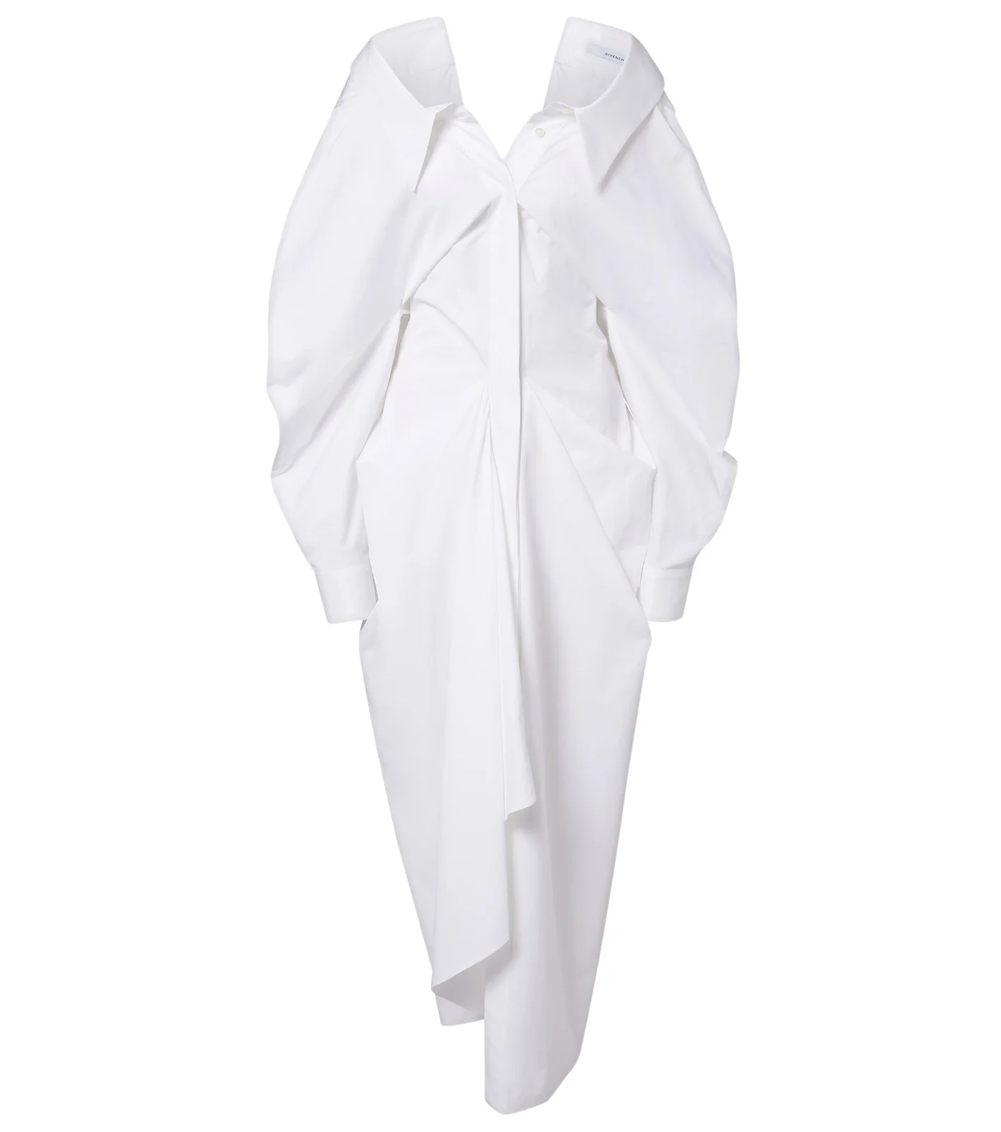 Draped cotton poplin shirt dress Draped cotton poplin shirt dress