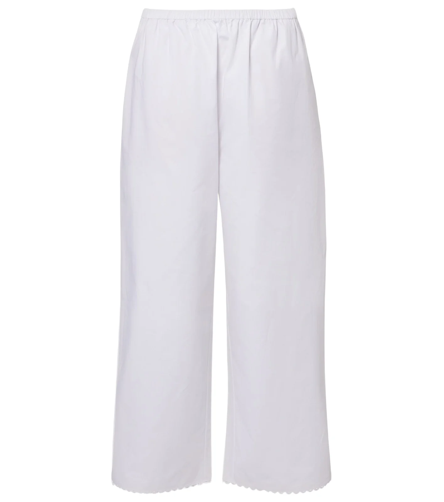 Embroidered cotton poplin wide-leg pants Embroidered cotton poplin wide-leg pants