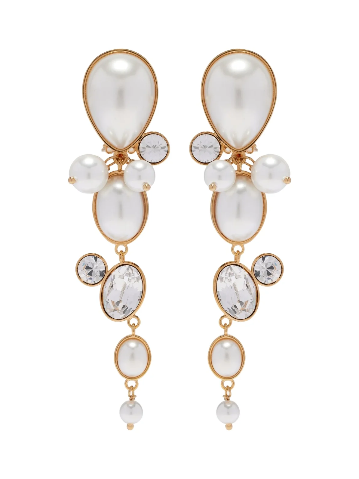 Oscar de la Renta Embellished clip-on earrings