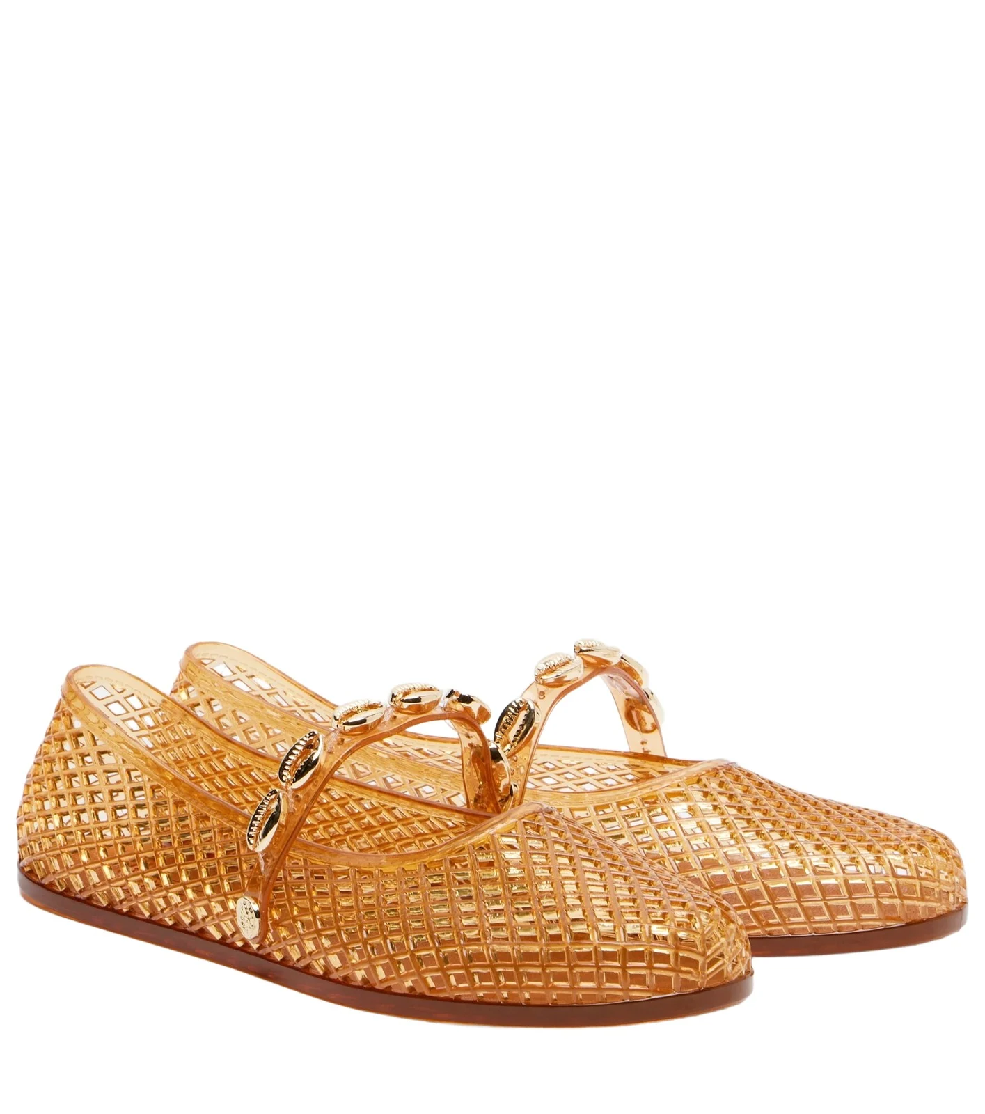 Ancient Greek Sandals Iro embellished fishnet ballet flats