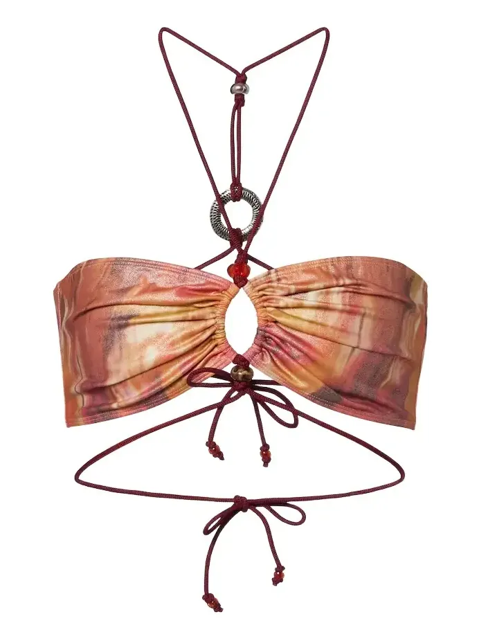 Analia printed bikini top