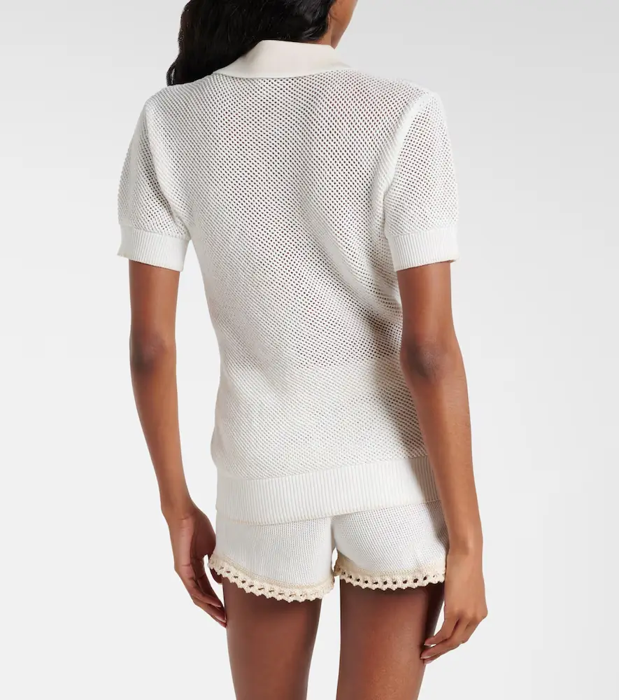 Stella McCartney Crochet cotton polo shirt | Thumbnail 5 Stella McCartney Crochet cotton polo shirt | Thumbnail 5