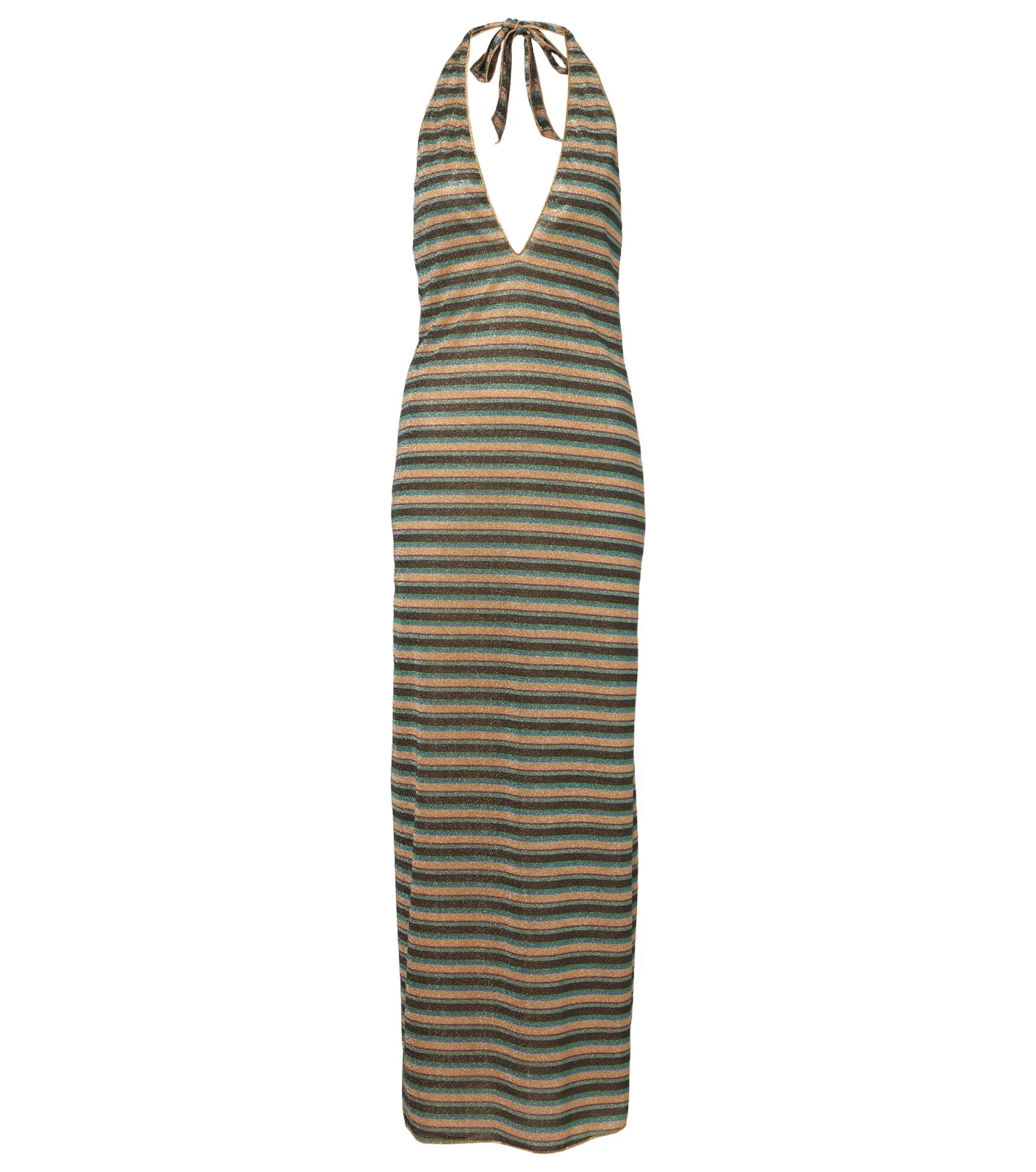Lumière striped halterneck maxi dress Lumière striped halterneck maxi dress