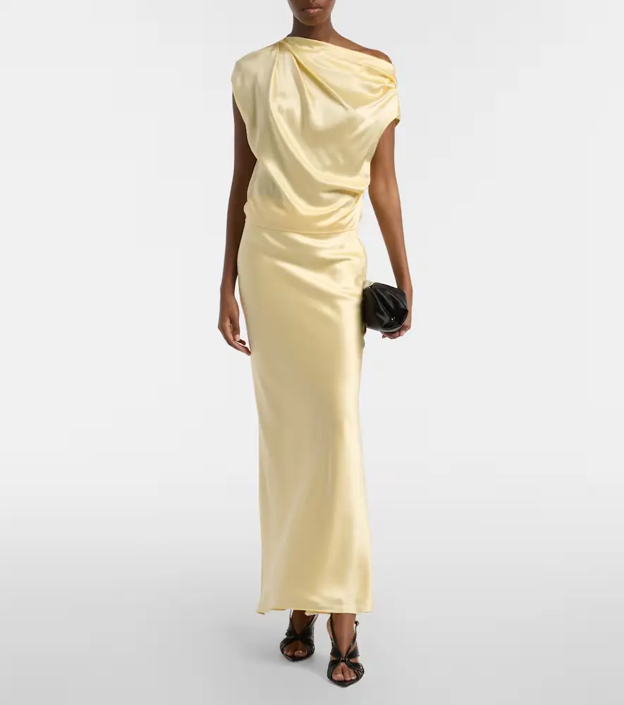 The Sei Draped silk satin top | Thumbnail 4