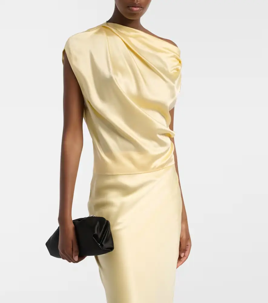 The Sei Draped silk satin top | Thumbnail 5