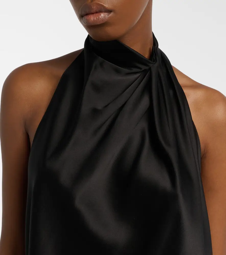 The Sei Halterneck silk satin top | Thumbnail 2
