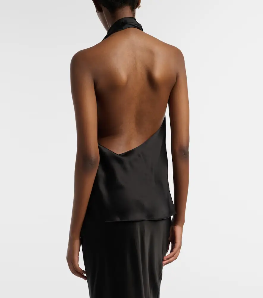 The Sei Halterneck silk satin top | Thumbnail 4