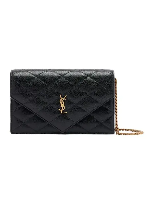 Paris leather wallet on chain