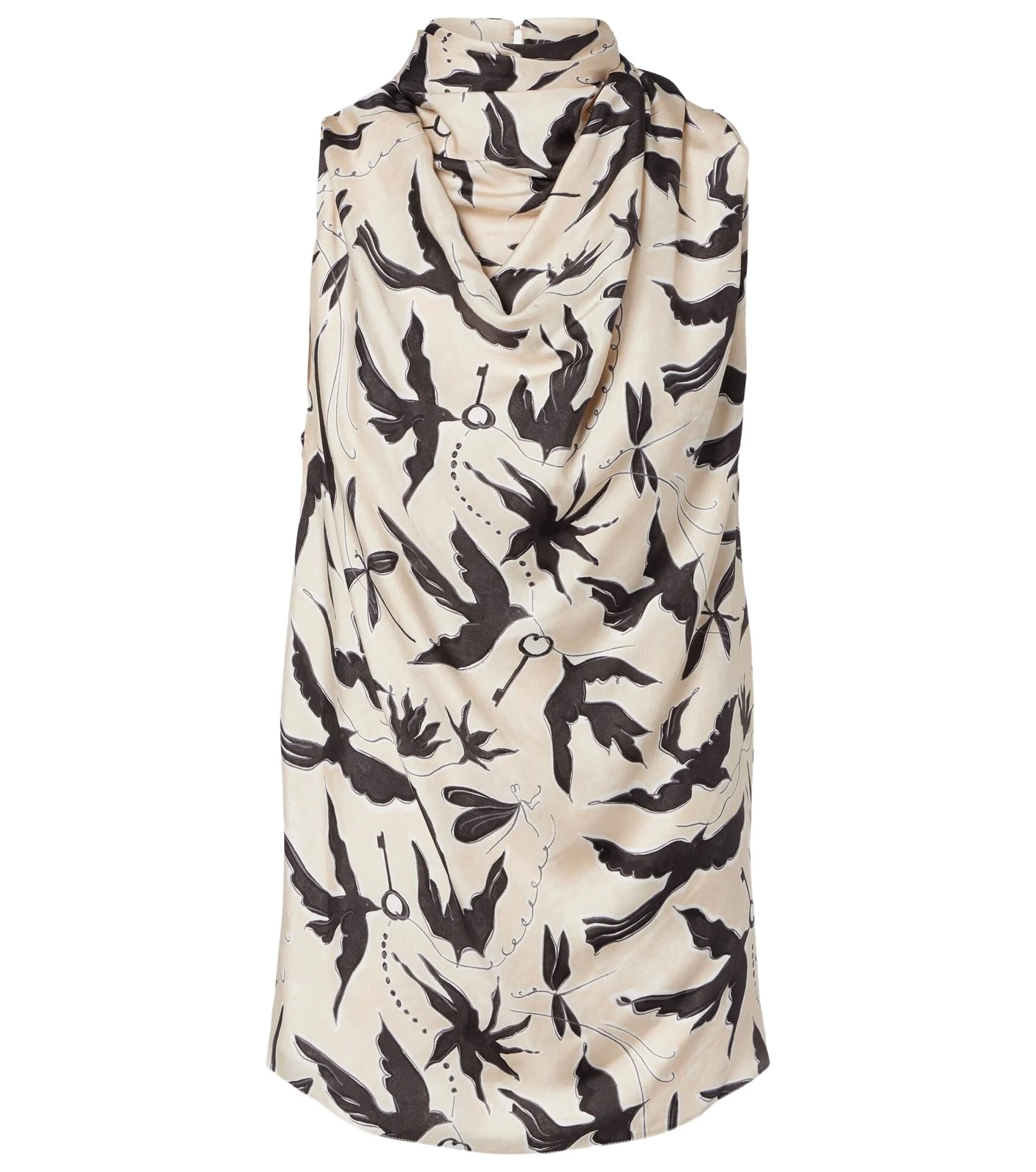 Sleary draped printed silk top Sleary draped printed silk top