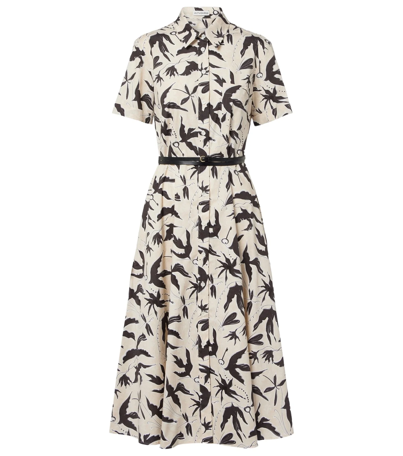 Kiera printed cotton-blend shirt dress