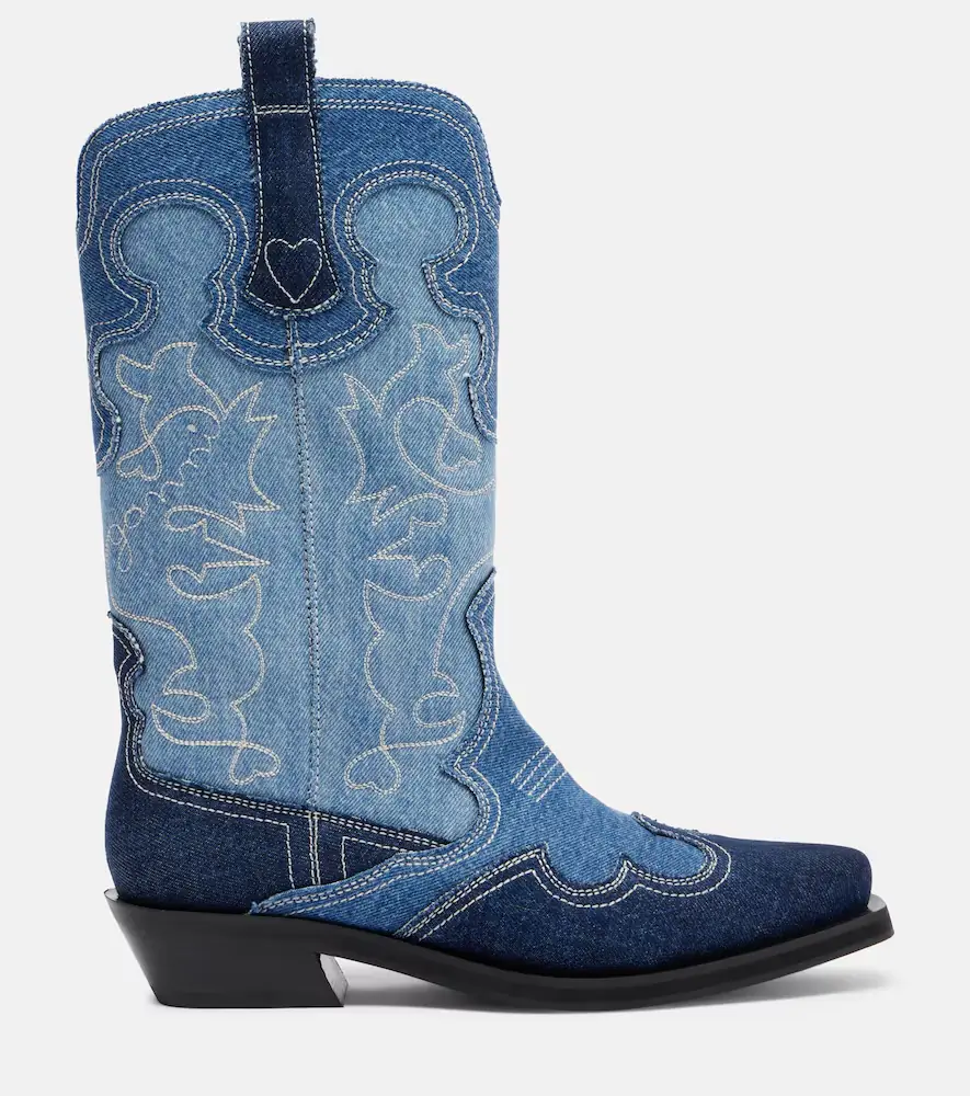 Ganni Denim cowboy boots | Thumbnail 2 Ganni Denim cowboy boots | Thumbnail 2