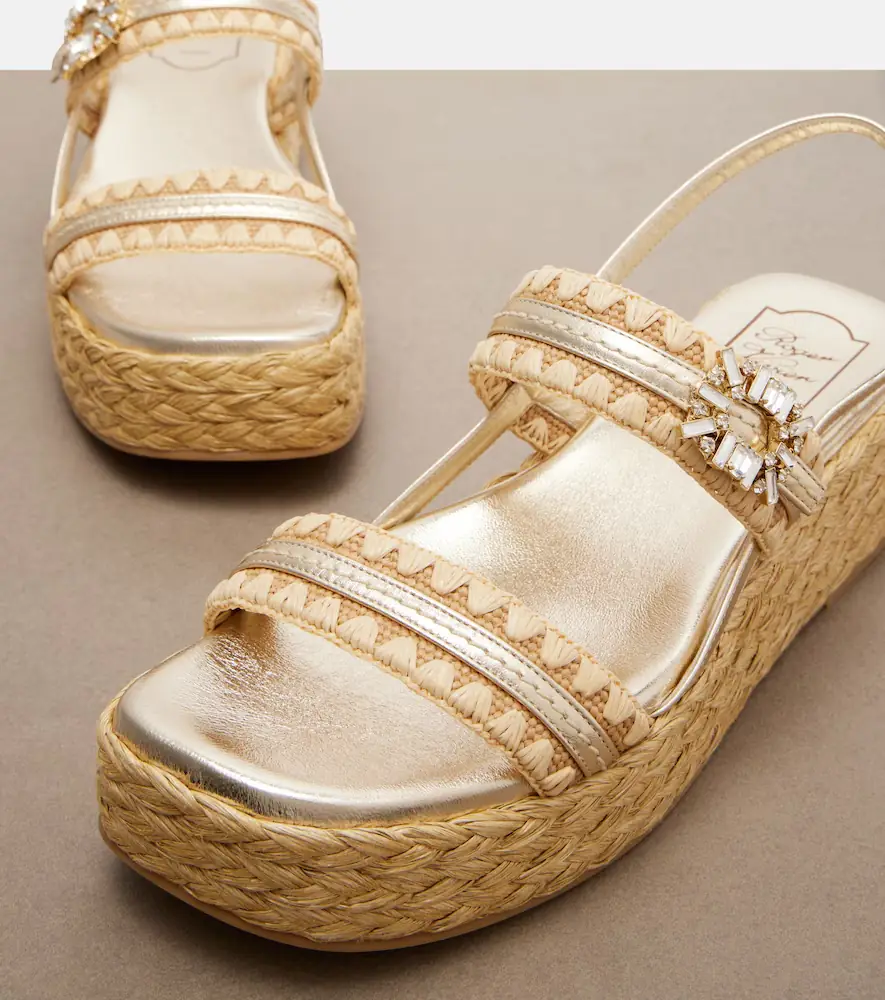 Roger Vivier Embellished platform espadrille sandals | Thumbnail 4