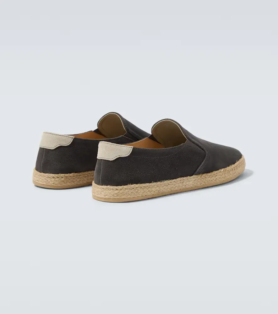 Brunello Cucinelli Jute-trimmed suede slip-on shoes | Thumbnail 2