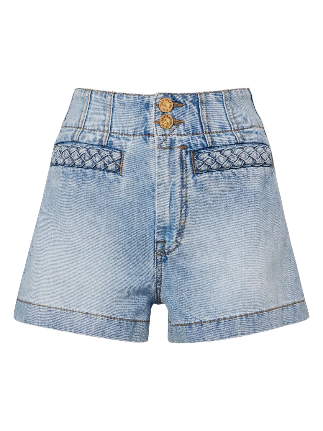 Zimmermann Indra high-rise denim shorts