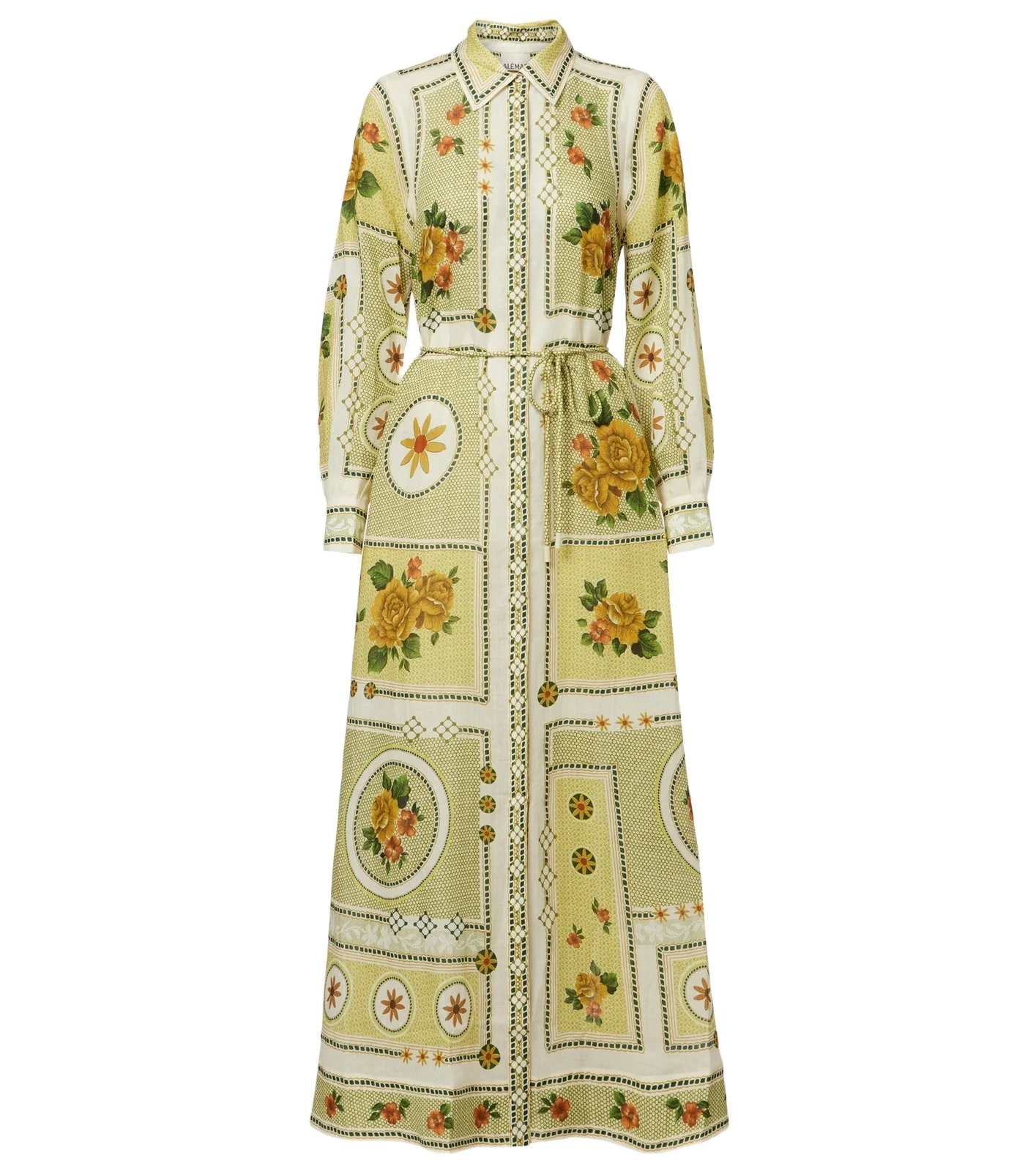 Alémais Dixie belted printed ramie shirt dress Alémais Dixie belted printed ramie shirt dress