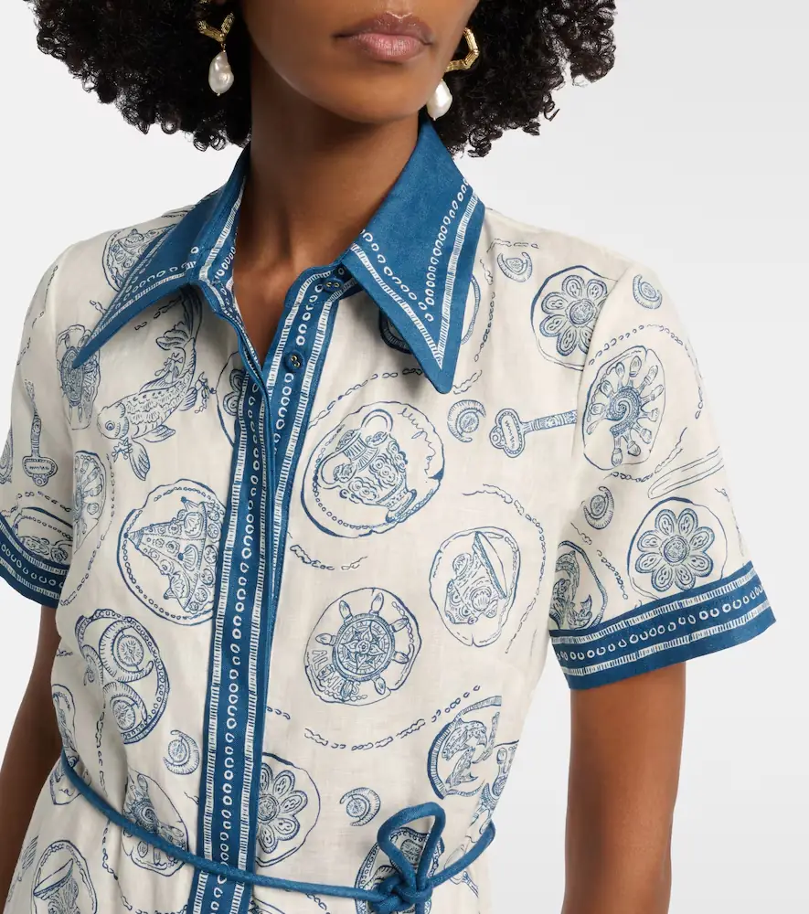 ALÉMAIS Lucky belted printed linen shirt dress | Thumbnail 2 ALÉMAIS Lucky belted printed linen shirt dress | Thumbnail 2