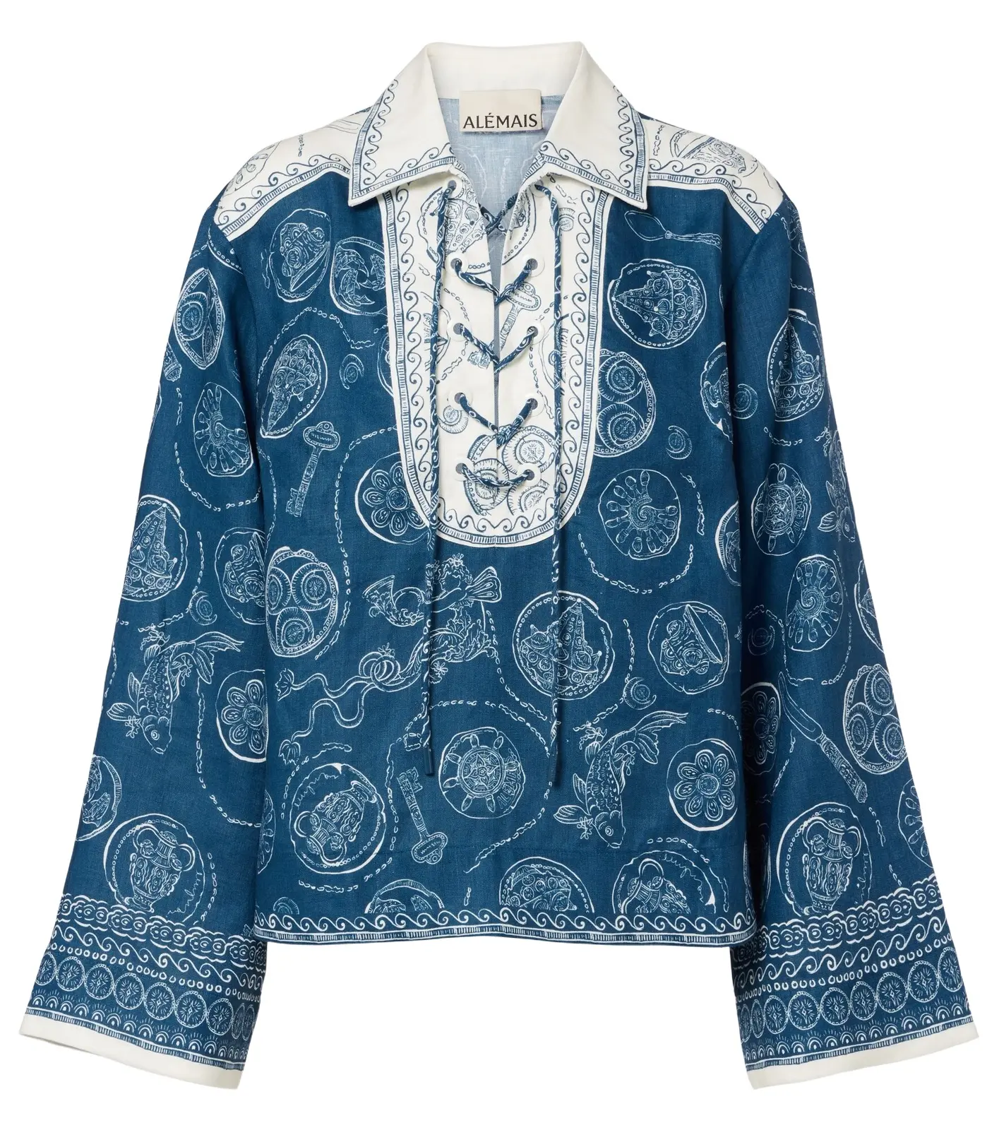 Lucky printed linen blouse Lucky printed linen blouse