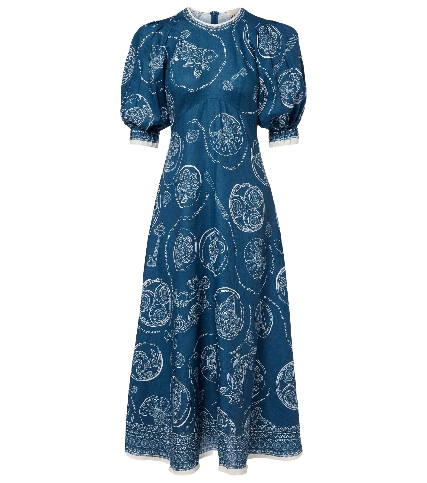 Lucky printed linen midi dress Lucky printed linen midi dress