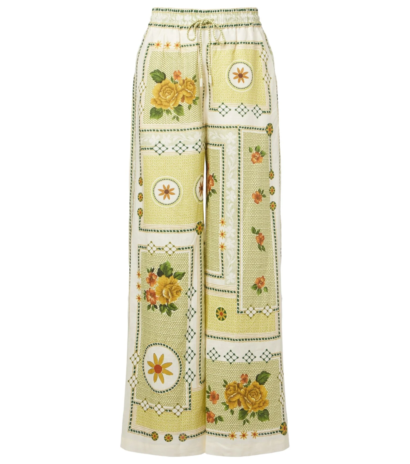 Alémais Dixie printed linen wide-leg pants Alémais Dixie printed linen wide-leg pants
