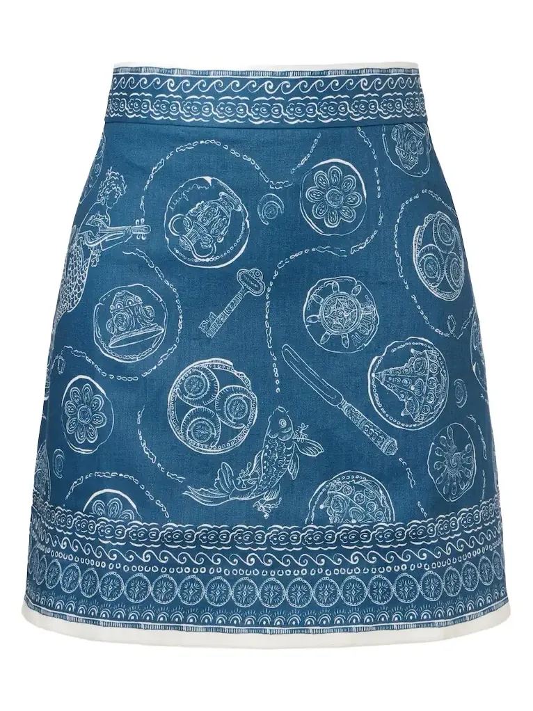 Alémais Lucky printed linen miniskirt Alémais Lucky printed linen miniskirt