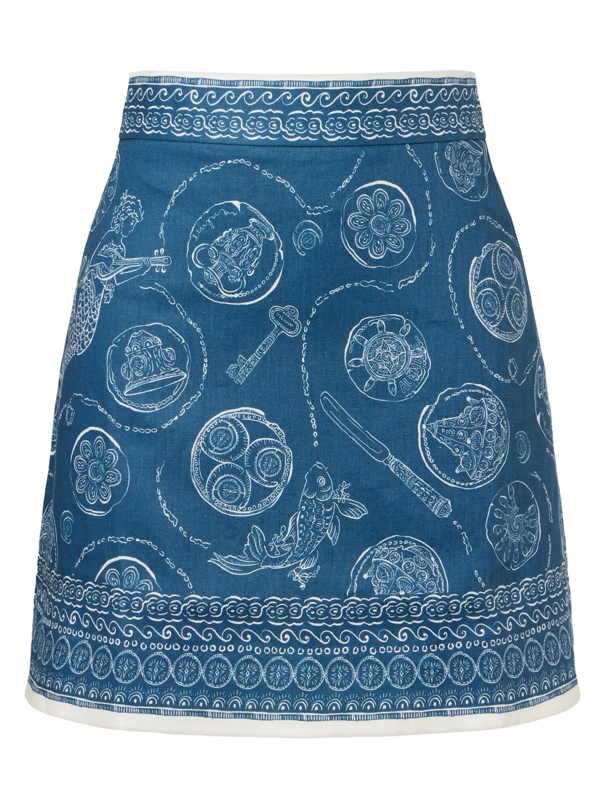 Alémais Lucky printed linen miniskirt Alémais Lucky printed linen miniskirt