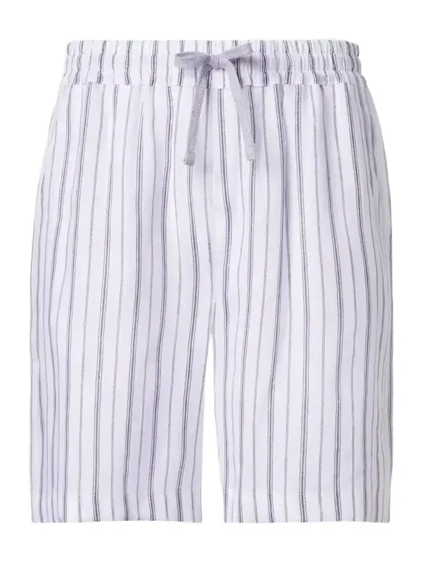 Striped linen Bermuda shorts