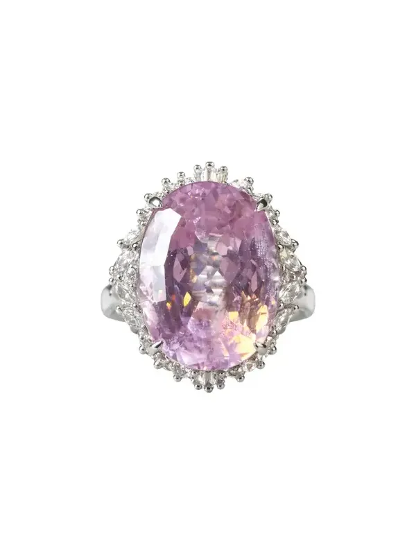16.73ct Diamond Kunzite Platinum Cocktail Ring