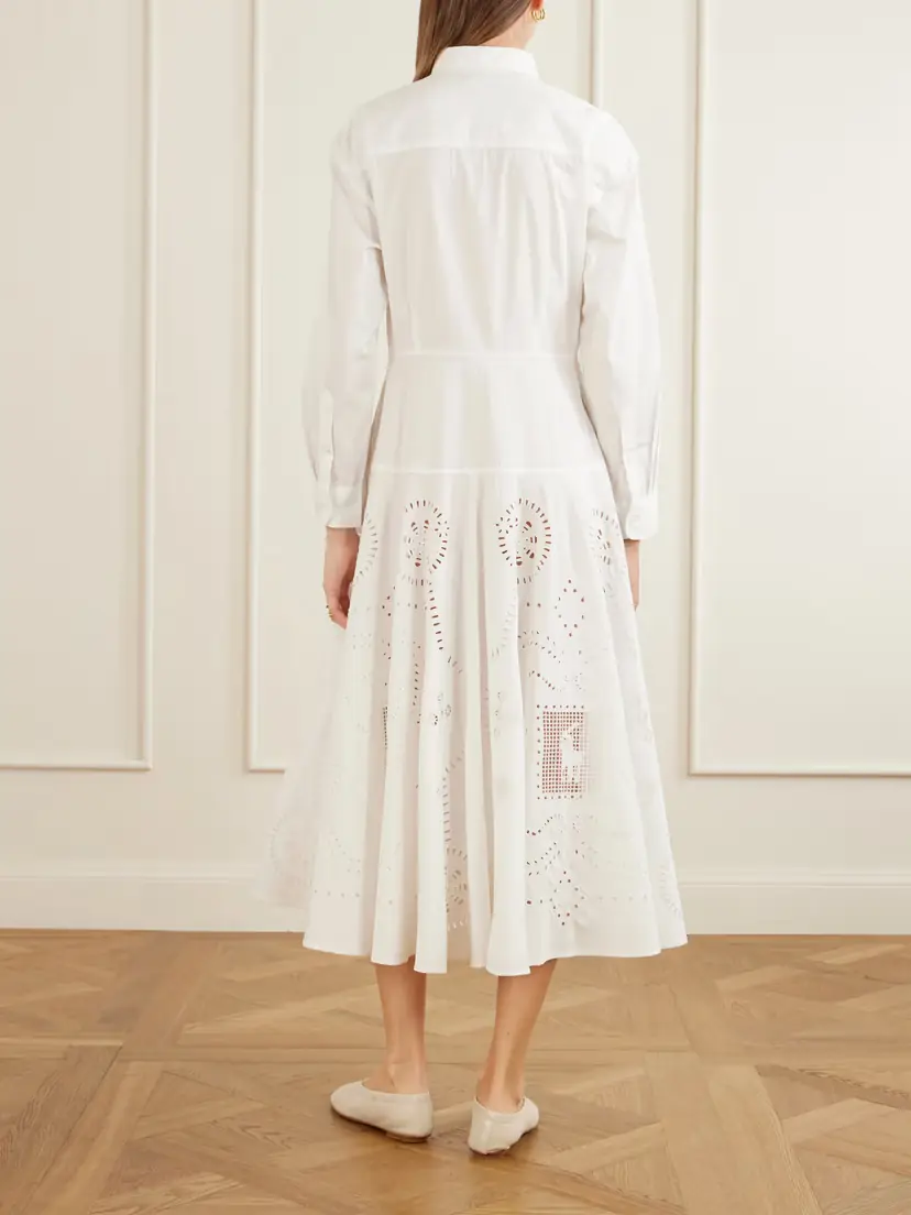 Polo Ralph Lauren Broderie Anglaise Cotton Midi Dress | Thumbnail 3 Polo Ralph Lauren Broderie Anglaise Cotton Midi Dress | Thumbnail 3