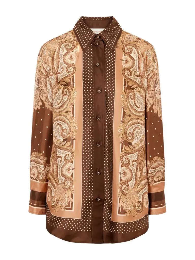 Zimmermann Luna Printed Silk-twill Shirt | Image 1 Zimmermann Luna Printed Silk-twill Shirt | Image 1